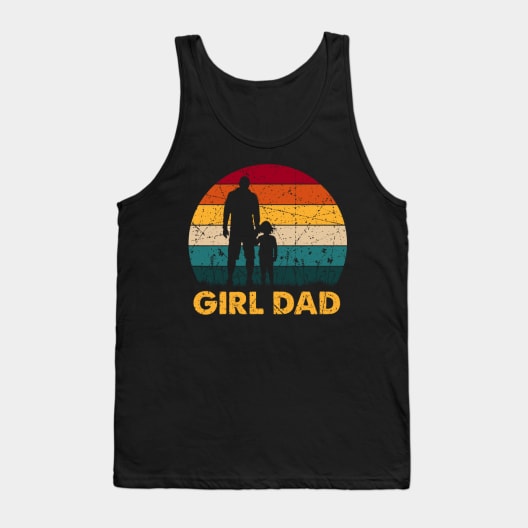 Girl dad vintage sunset tshirt father's day gift t-shirt Tank Top by Venicecva Tee